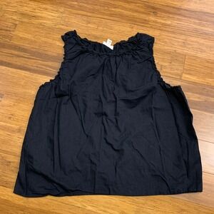 ana black sleeveless ruffled neckline peasant top womens Size XL Sleeveless‎